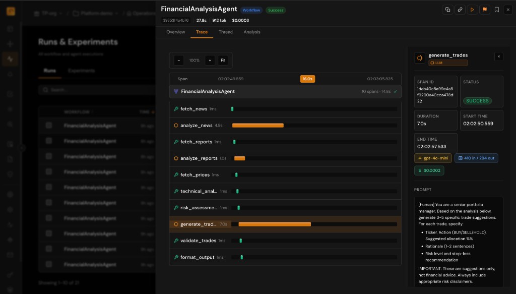 Evaluate — Trace Explorer